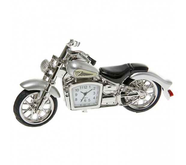 Zegar Mini Motocykl Harley srebrny
