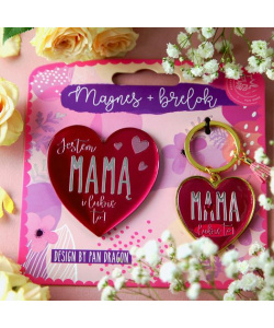 Zestaw prezentowy dla mamy magnes i brelok - Najlepsza Mama